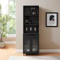 PRLD3DGR Pearl Graphite 72 Bar Cabinet with Hutch