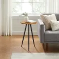 TLLL8KEOBL Tilly Oak & Black Round Side Table