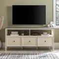 W60NAT3DRWWG Natalee 60 Distressed White & Gray 3-Drawer TV Stand