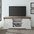 W70SBDROBRW Sliding Barn Door 70 White & Oak TV Stand