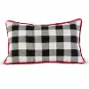 20 Inch Black and White Plaid Pillow