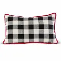 20 Inch Black and White Plaid Pillow