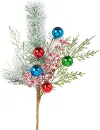16 Inch Snowy Pine With Ornaments