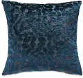 Larkin Sapphire Blue Square Throw Pillow