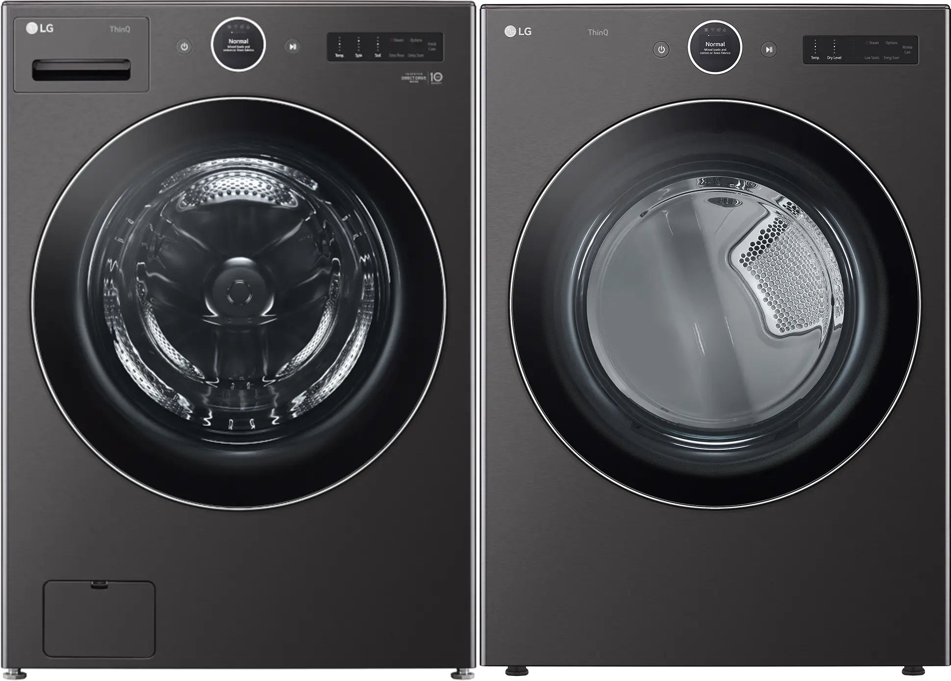 .LG-BST-6700-GAS--PR LG Washer and Gas Dryer Set - Black Steel 6700B-1