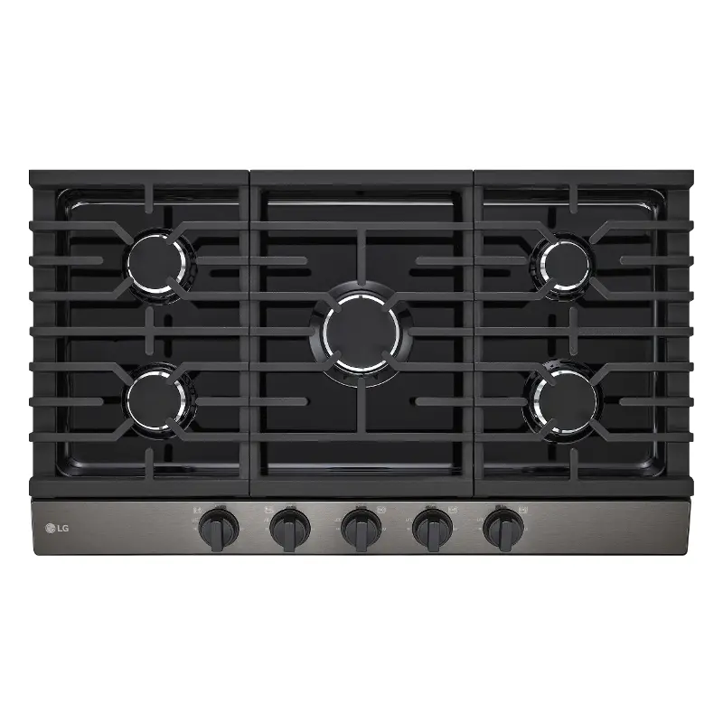 LG 36 Inch Gas Cooktop - Black Stainless Steel