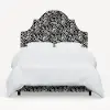184BEDRPCCNBLCRMLCB Rifle Paper Co. Marion Canopy Black & Cream Cal-King Bed