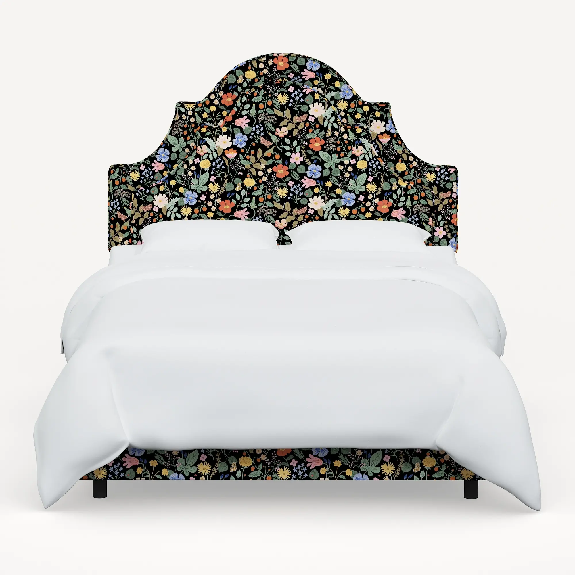 180BEDRPCSTFLBLKLCB Rifle Paper Co. Marion Strawberry Fields Black Twin Bed-1