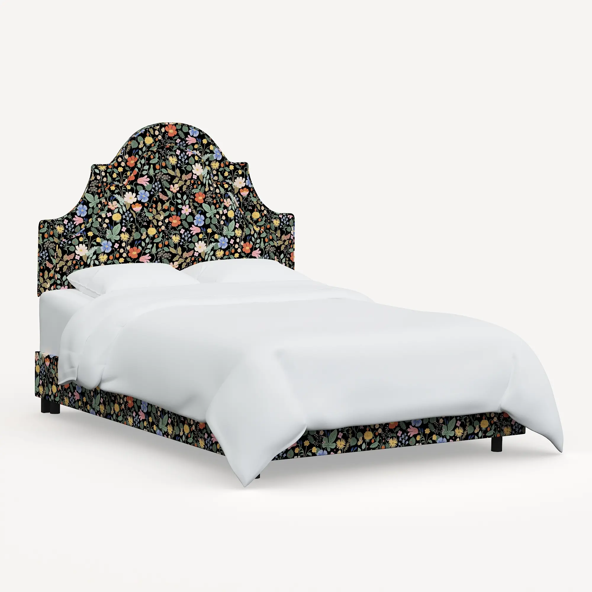 180BEDRPCSTFLBLKLCB Rifle Paper Co. Marion Strawberry Fields Black Twin Bed-2