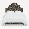 184BEDRPCSTFLBLKLCB Rifle Paper Co. Marion Strawberry Fields Black Cal-King Bed