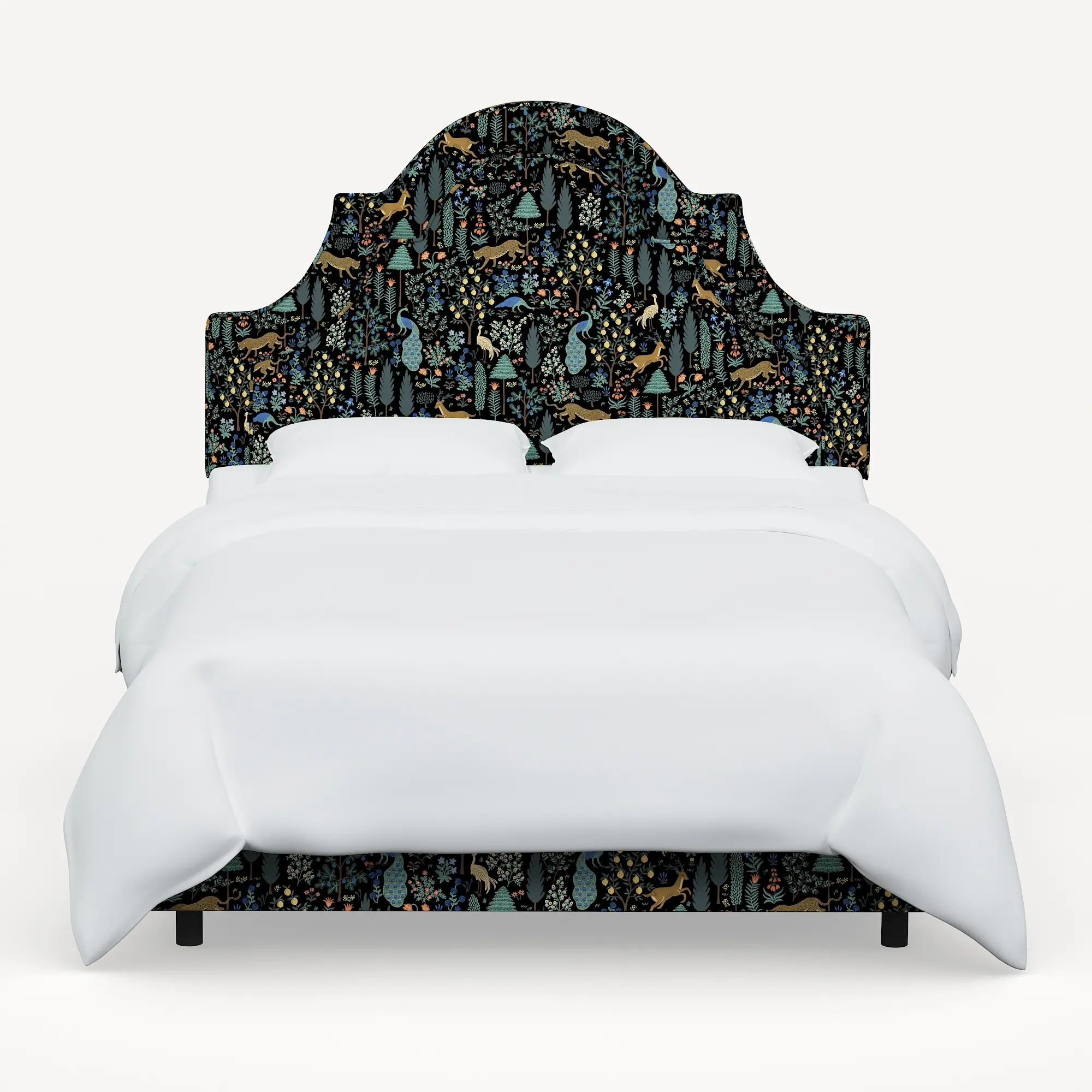 181BEDRPCMNBLKLCB Rifle Paper Co Marion Menagerie Black Full Bed-1