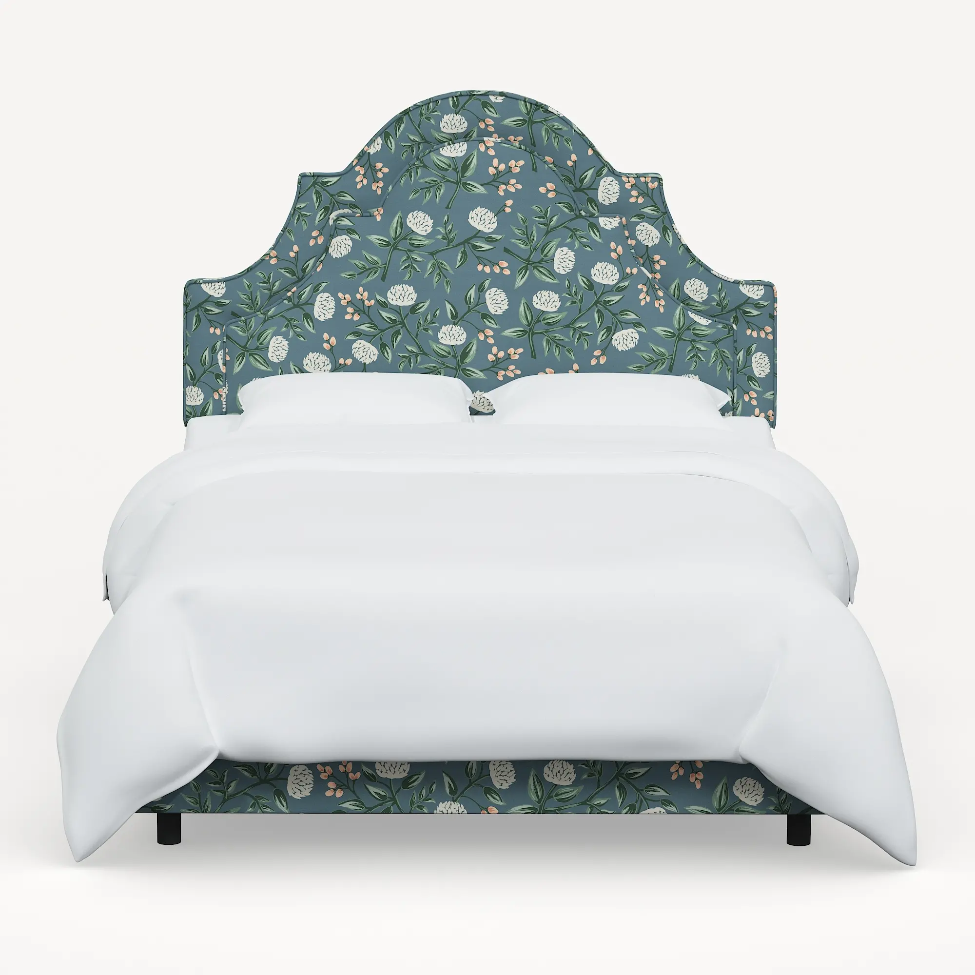 182BEDRPCPNEMRLCB Rifle Paper Co Marion Emerald Peonies Queen Bed-1