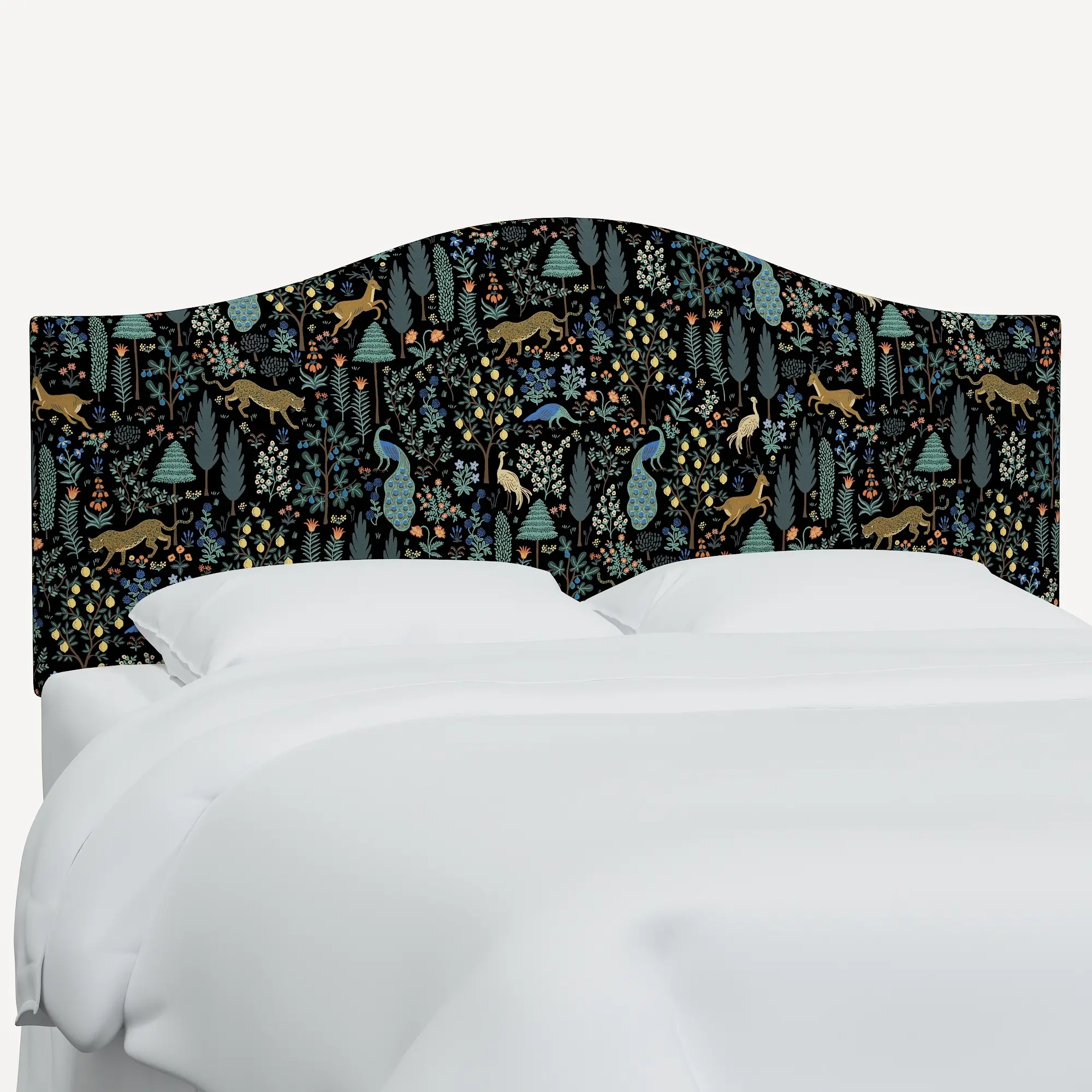 912QRPCMNBLKLCB Rifle Paper Co Mayfair Menagerie Black Queen Headboard-1