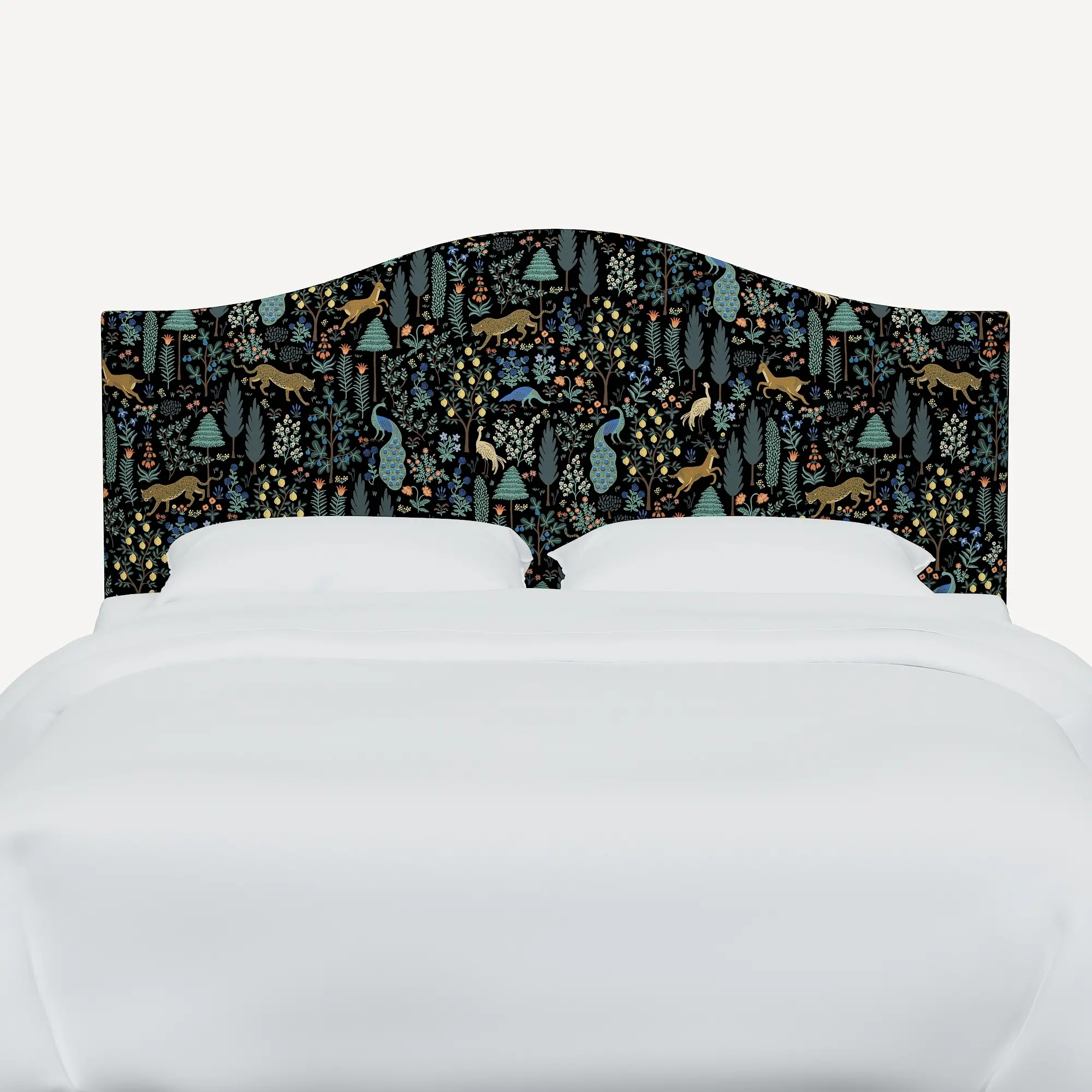 912QRPCMNBLKLCB Rifle Paper Co Mayfair Menagerie Black Queen Headboard-3