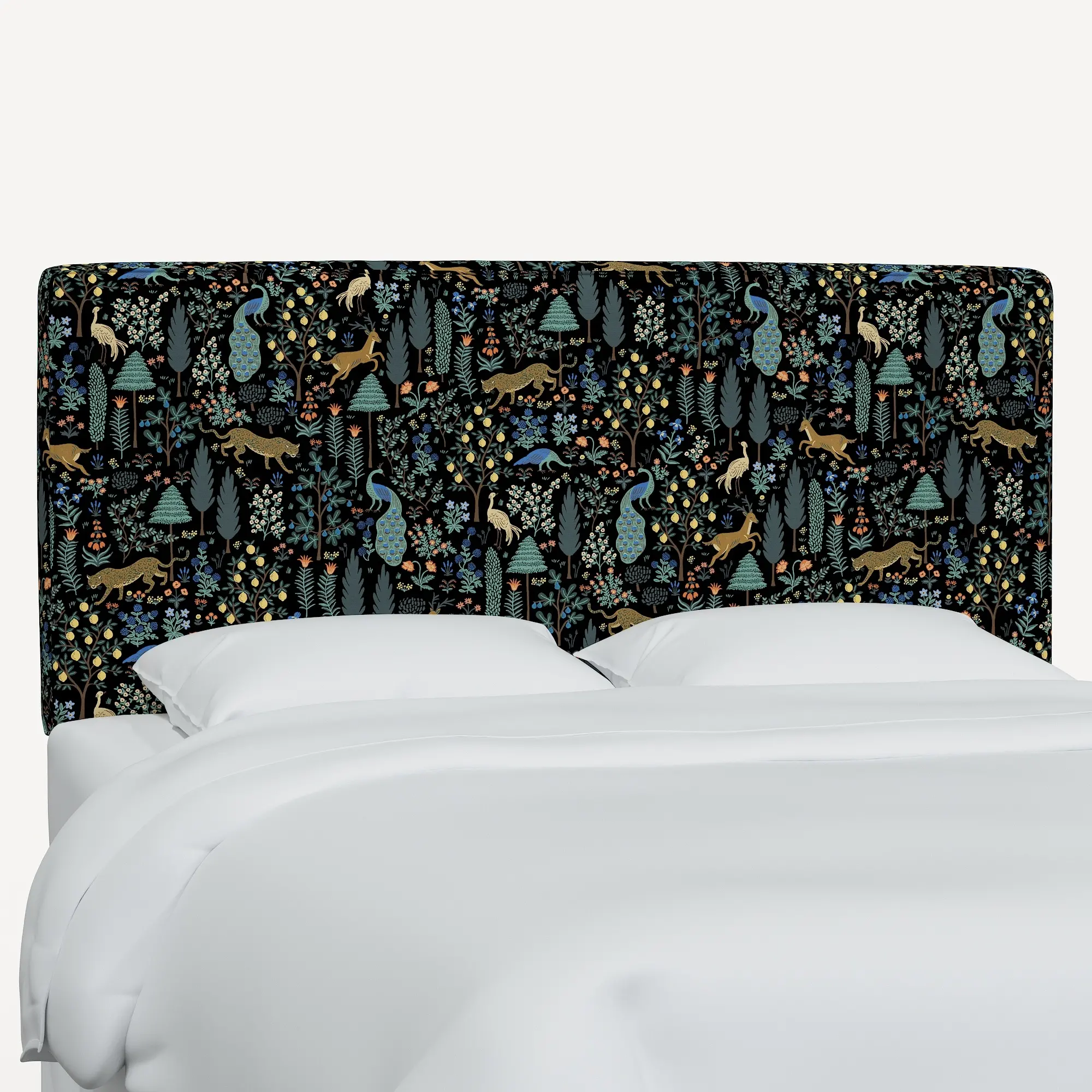 480TRPCMNBLKLCB Rifle Paper Co Elly Menagerie Black Twin Headboard-1
