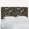 482QRPCSTFLBLKLCB Rifle Paper Co Elly Black Strawberry Fields Queen Headboard