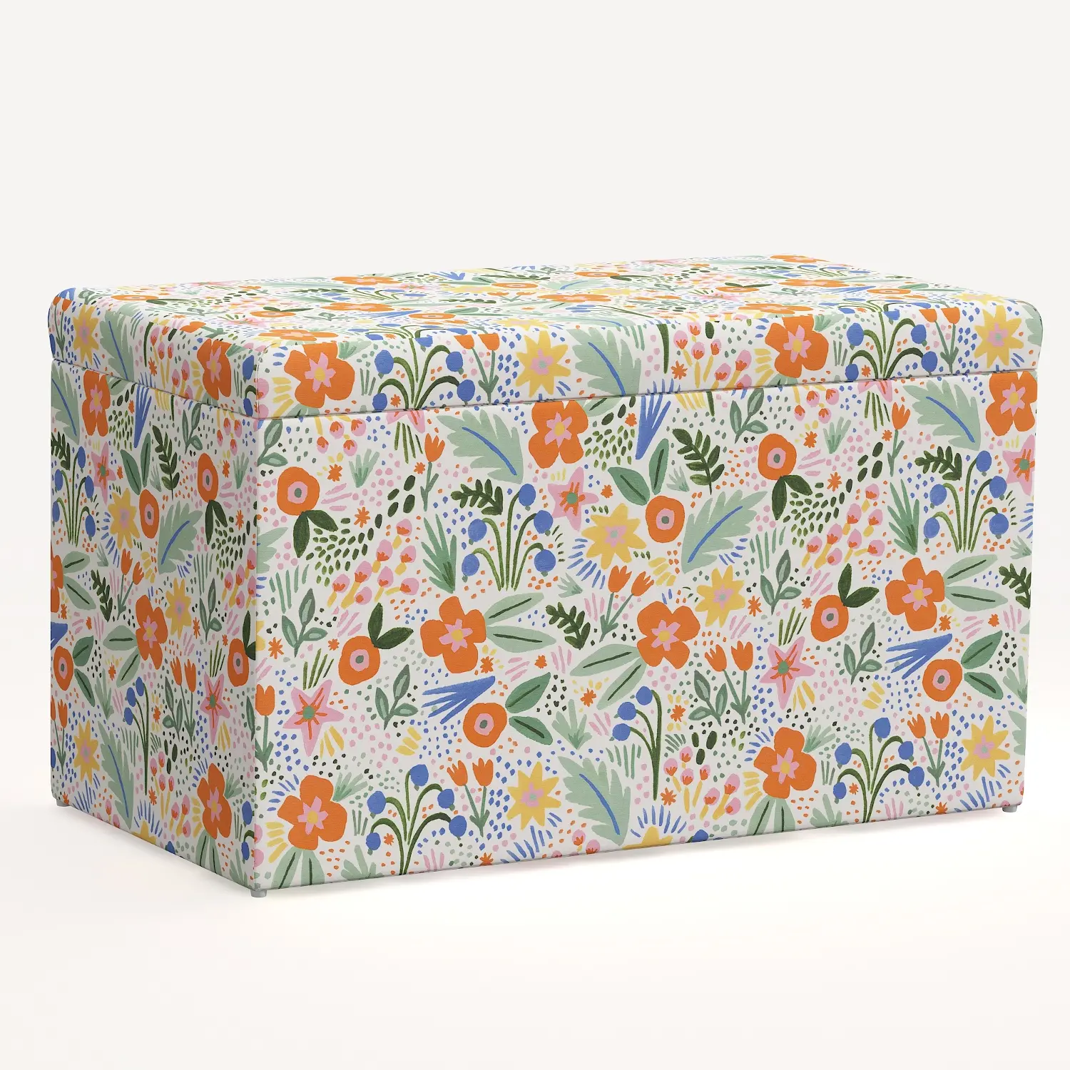 4325STRPCMRMLTLCB Rifle Paper Co. Willie Merida Multicolor Floral Storage Bench-1
