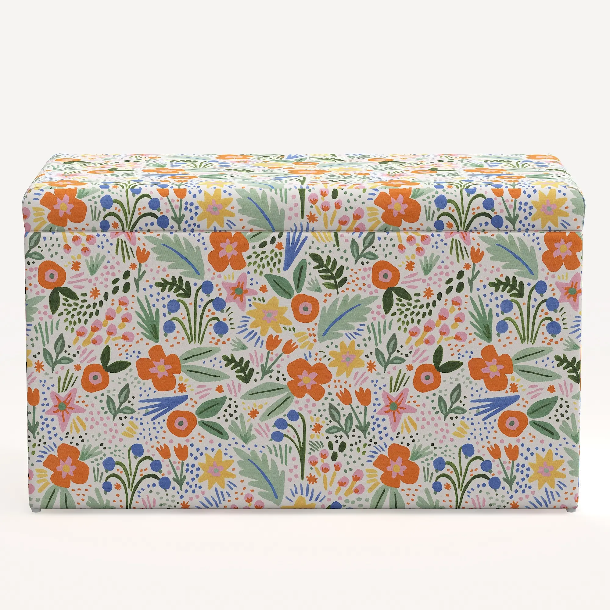 4325STRPCMRMLTLCB Rifle Paper Co. Willie Merida Multicolor Floral Storage Bench-2