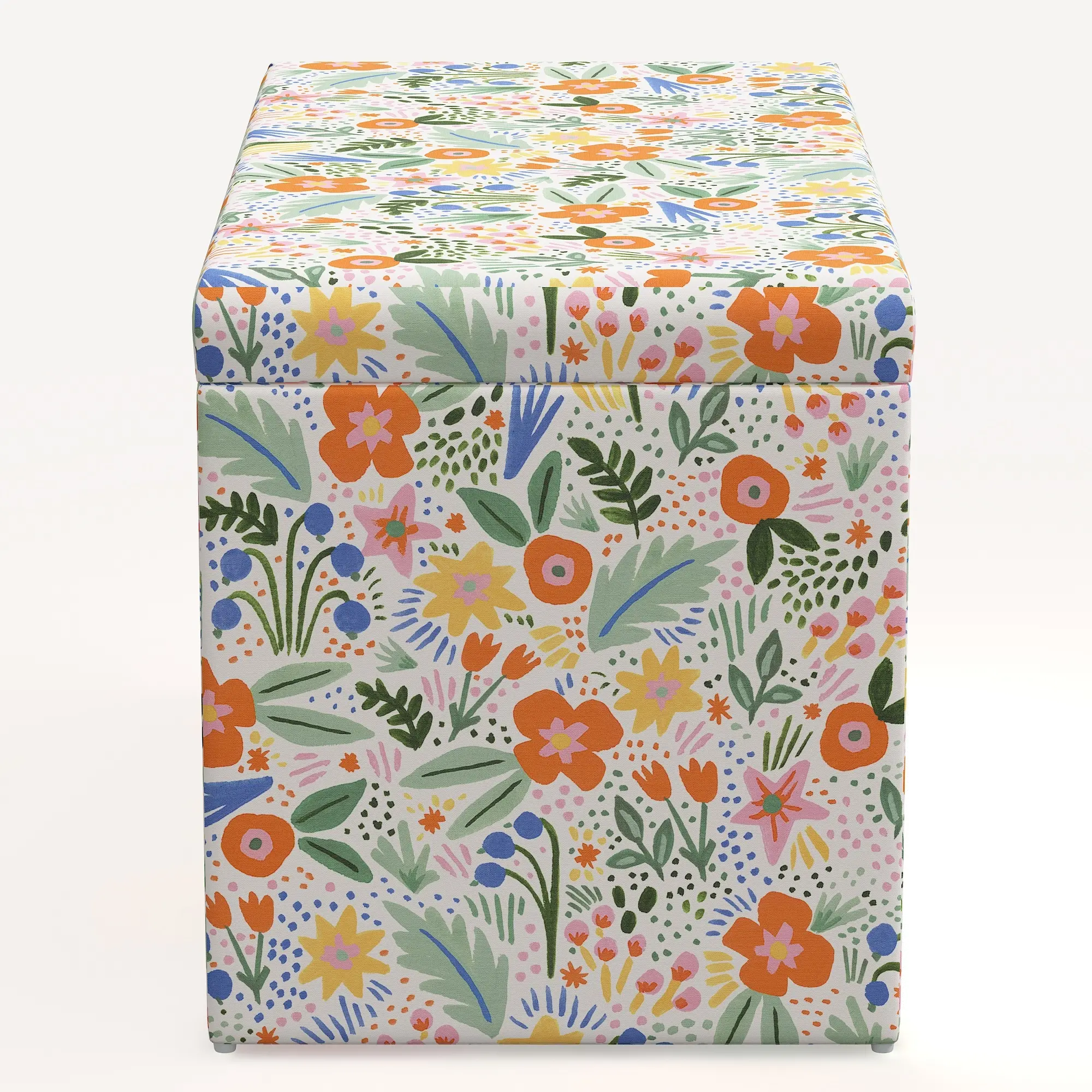 4325STRPCMRMLTLCB Rifle Paper Co. Willie Merida Multicolor Floral Storage Bench-3