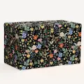 4325STRPCSTFLBLKLCB Rifle Paper Co. Willie Black Strawberry Fields Storage Bench