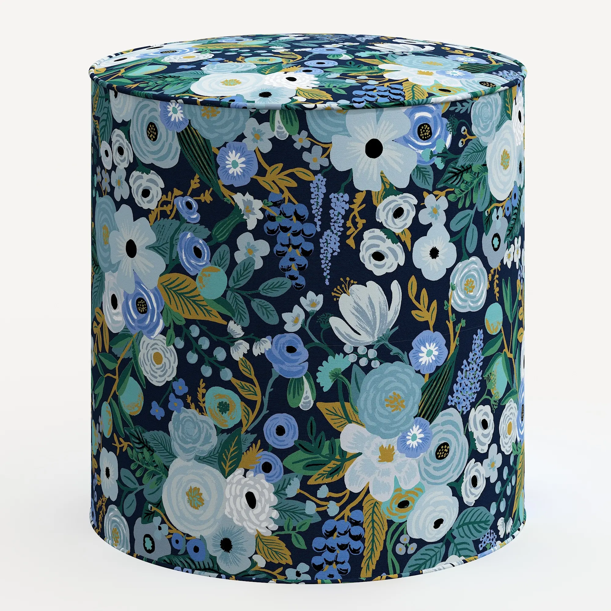 90-2RPCGRPRBLULCB Rifle Paper Co. Billie Garden Party Blue Round Ottoman-2