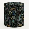 90-2RPCMNBLKLCB Rifle Paper Co. Billie Menagerie Black Round Ottoman