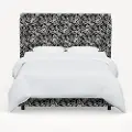 971BEDRPCCNBLCRMLCB Rifle Paper Co Hawthorne Canopy Black & Cream Full Wingback Bed