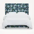 970BEDRPCGRPRBLULCB Rifle Paper Co Hawthorne Garden Party Blue Twin Wingback Bed