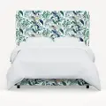 973BEDRPCPCBLWHLCB Rifle Paper Co Hawthorne Blue Peacock King Wingback Bed