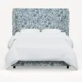972BEDRPCPMBLULCB Rifle Paper Co Hawthorne Blue Pomegranate Queen Wingback Bed