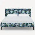 1672FCBEDRPCGRPRBLULCB Rifle Paper Co Elly Garden Party Blue Queen Platform Bed