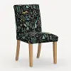 63-6NATRPCMNBLKLCB Rifle Paper Co. Lorraine Menagerie Black Dining Chair