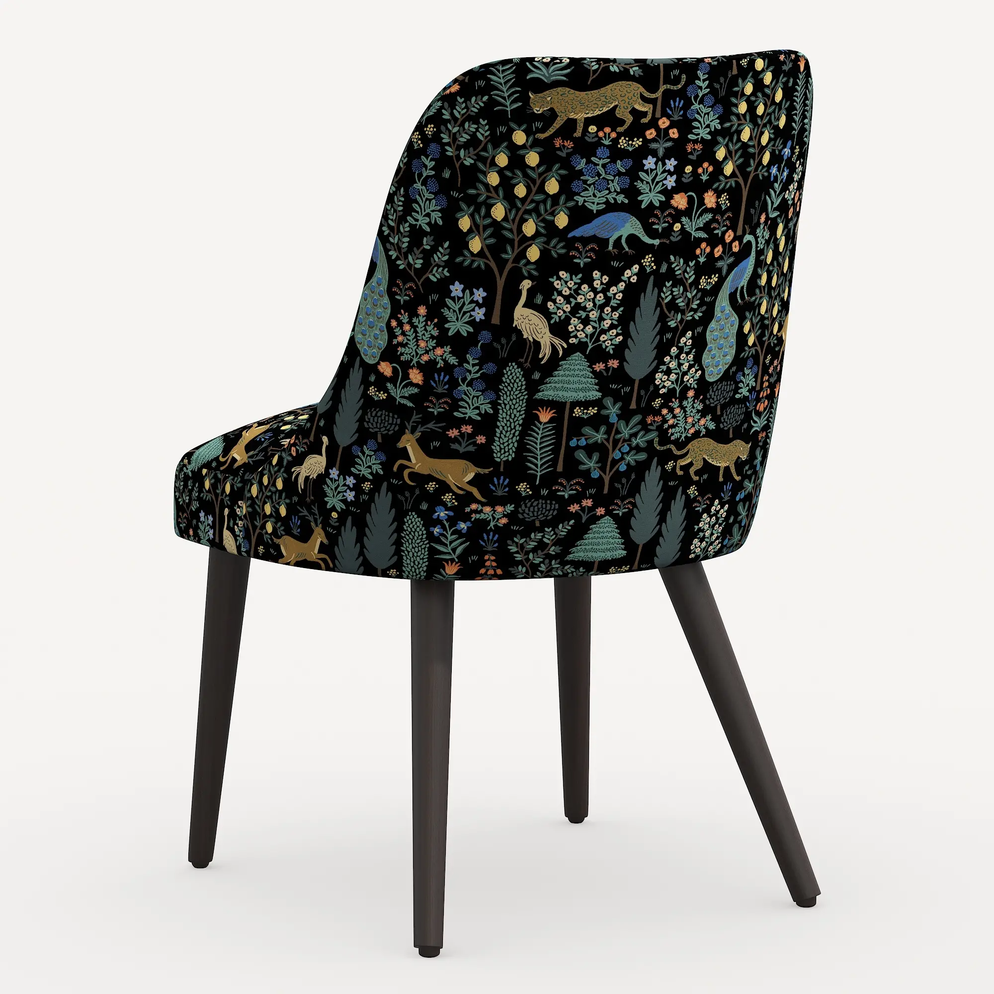 84-6RPCMNBLKLCB Rifle Paper Co. Clare Menagerie Black Dining Chair-5