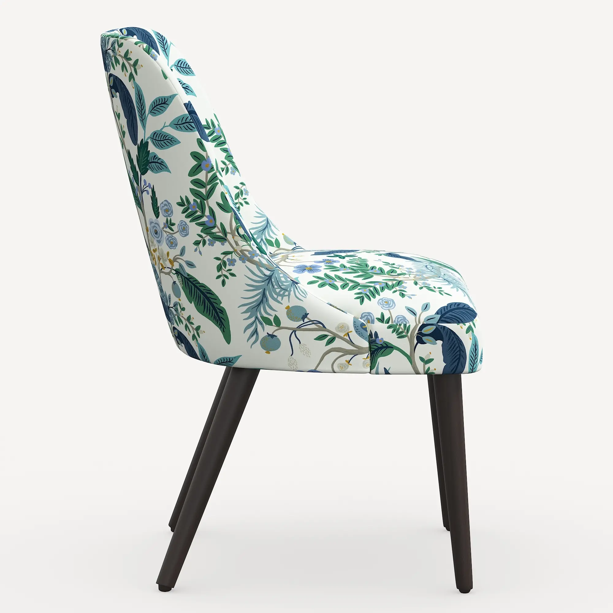 84-6RPCPCBLWHLCB Rifle Paper Co. Clare Blue Peacock Dining Chair-4
