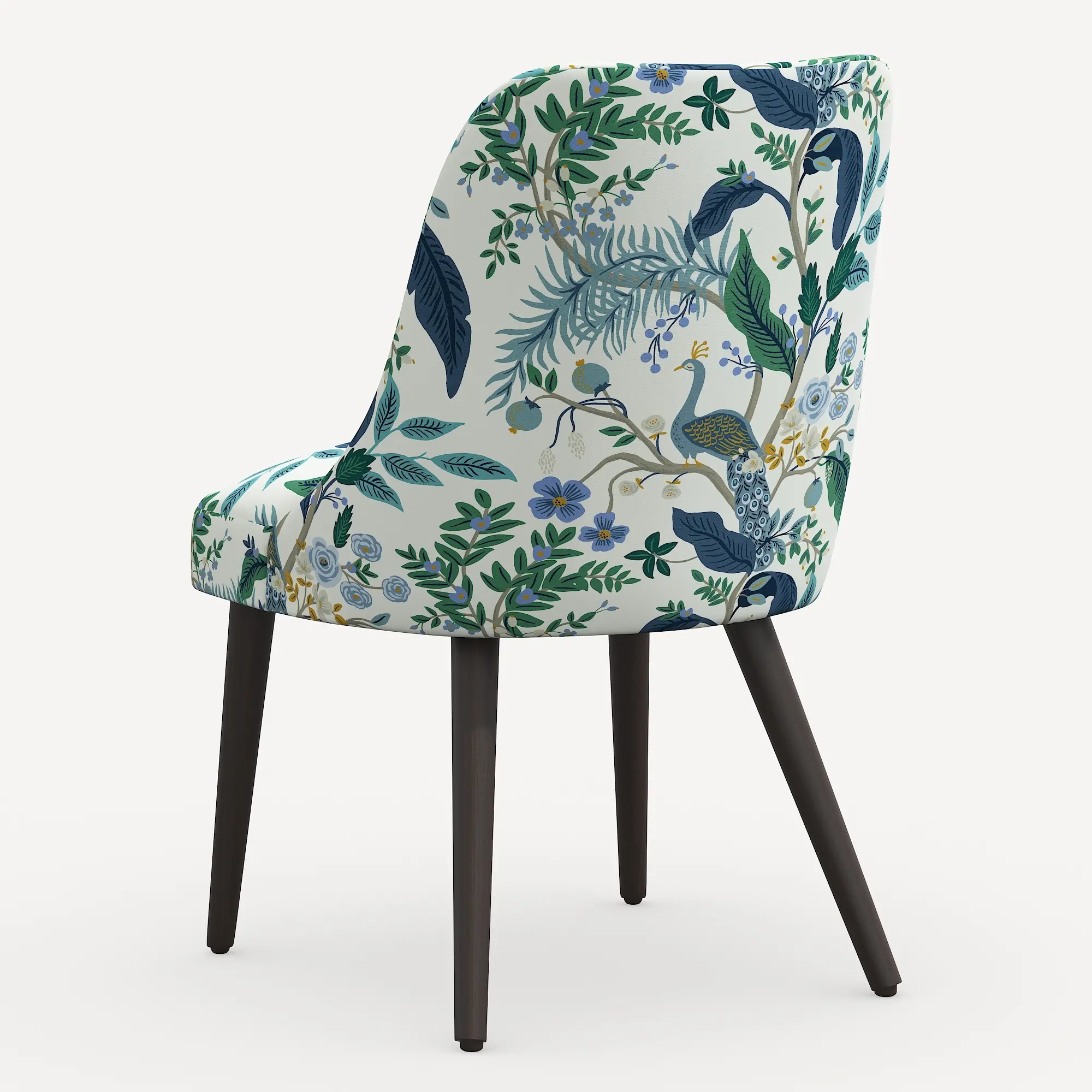 84-6RPCPCBLWHLCB Rifle Paper Co. Clare Blue Peacock Dining Chair-5