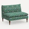 2206RPCBREMRLCB Rifle Paper Co. Louie Bramble Emerald Armless Loveseat
