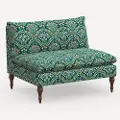 2206RPCBREMRLCB Rifle Paper Co. Louie Bramble Emerald Armless Loveseat