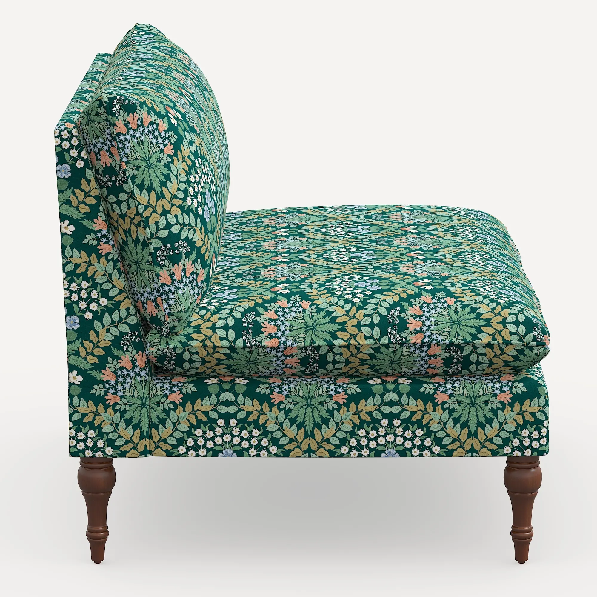 2206RPCBREMRLCB Rifle Paper Co. Louie Bramble Emerald Armless Loveseat-3