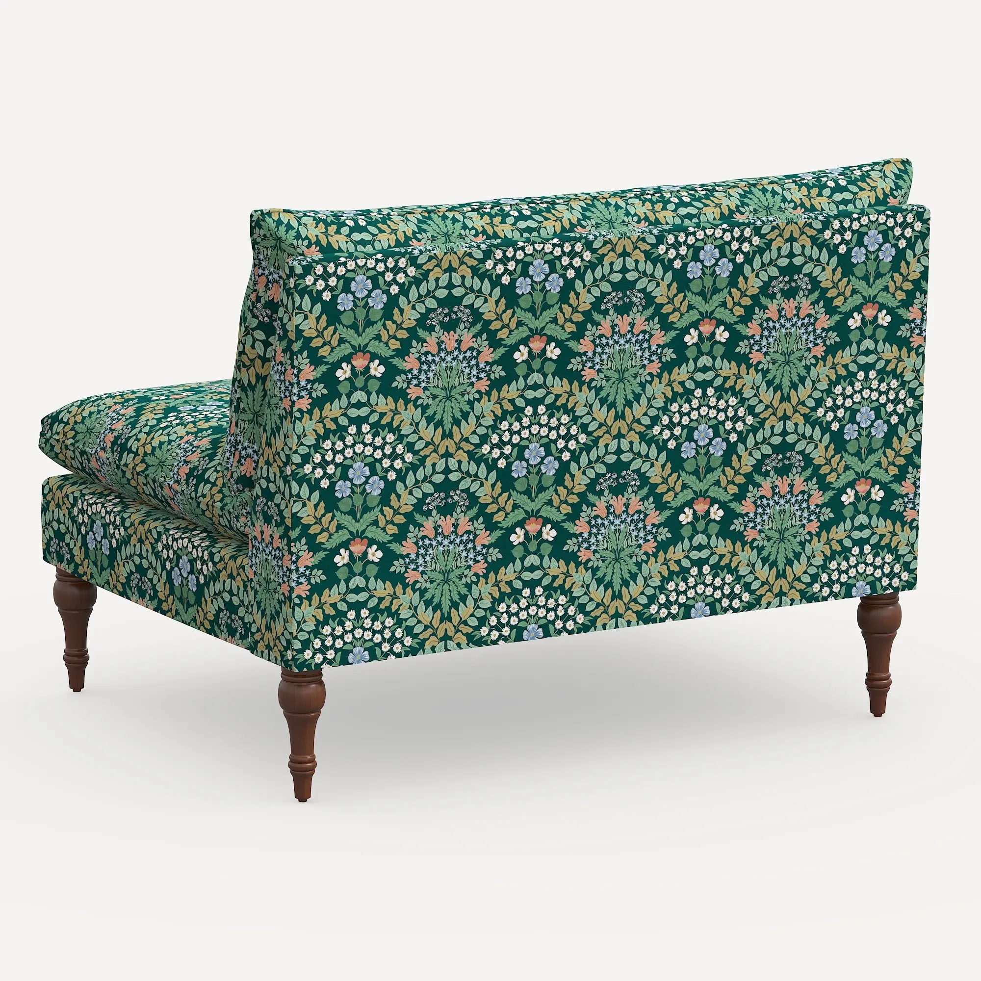 2206RPCBREMRLCB Rifle Paper Co. Louie Bramble Emerald Armless Loveseat-4