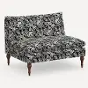2206RPCCNBLCRMLCB Rifle Paper Co. Louie Canopy Black & Cream Armless Loveseat