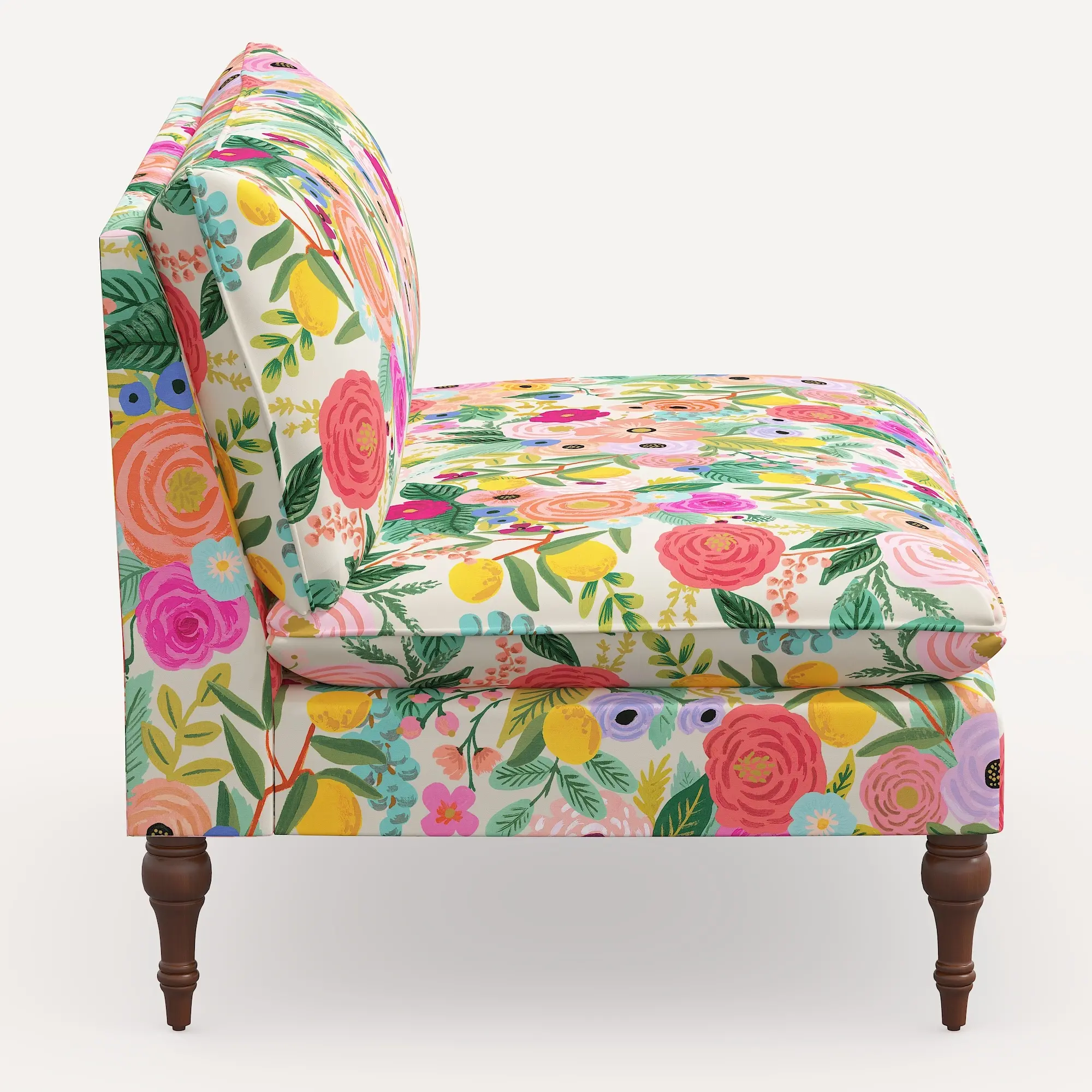 2206RPCGRPRTLCB Rifle Paper Co. Louie Garden Party Pink Armless Loveseat-3