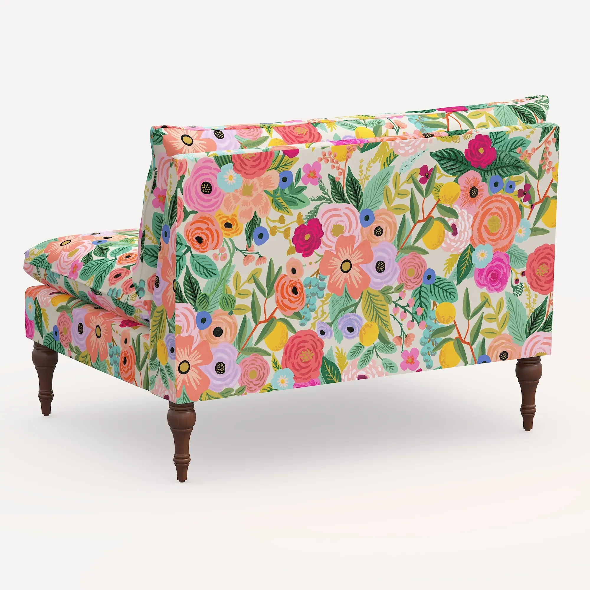 2206RPCGRPRTLCB Rifle Paper Co. Louie Garden Party Pink Armless Loveseat-4