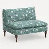 2206RPCPNEMRLCB Rifle Paper Co. Louie Emerald Peonies Armless Loveseat