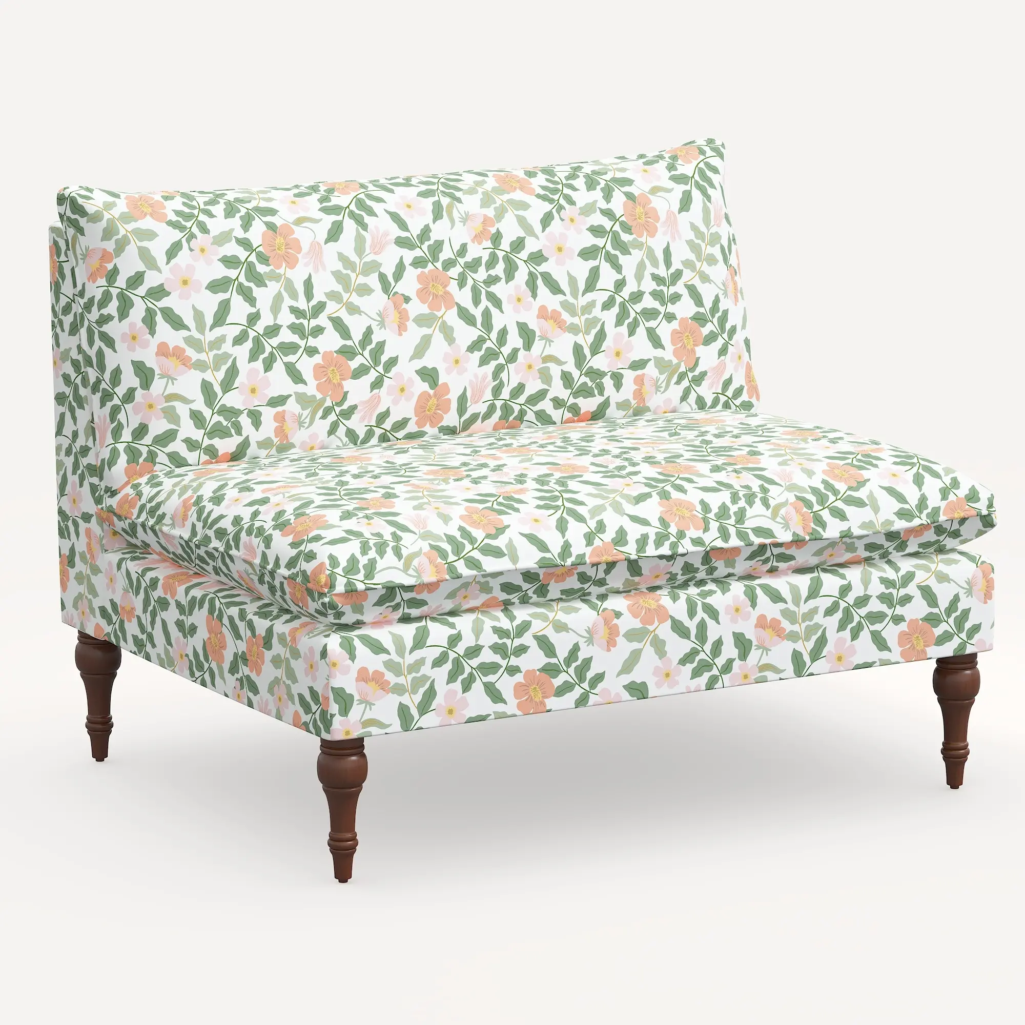 2206RPCPRBLSCRMLCB Rifle Paper Co. Louie Primrose Blush Armless Loveseat-2