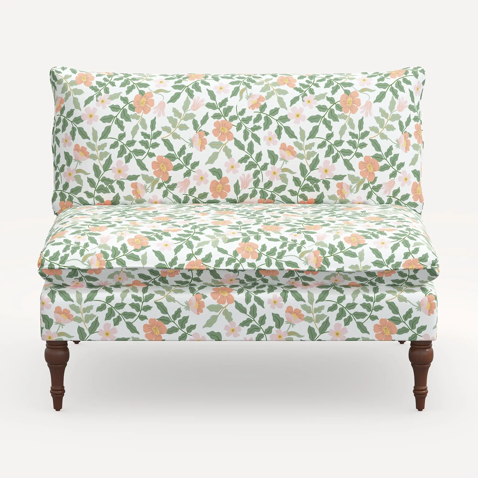 2206RPCPRBLSCRMLCB Rifle Paper Co. Louie Primrose Blush Armless Loveseat-1
