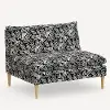 3206NATRPCCNBLCRMLCB Rifle Paper Co. Louie Canopy Black & Cream Armless Loveseat