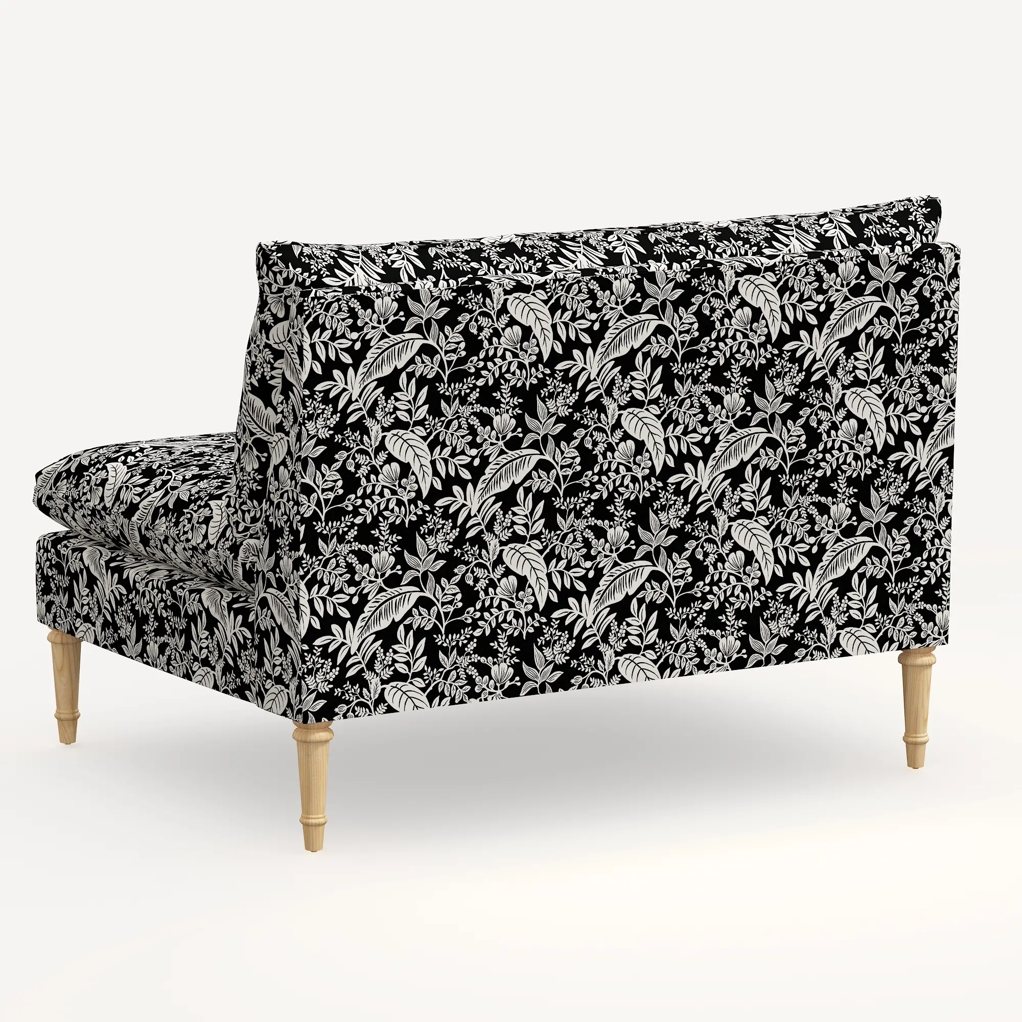 3206NATRPCCNBLCRMLCB Rifle Paper Co. Louie Canopy Black & Cream Armless Loveseat-4