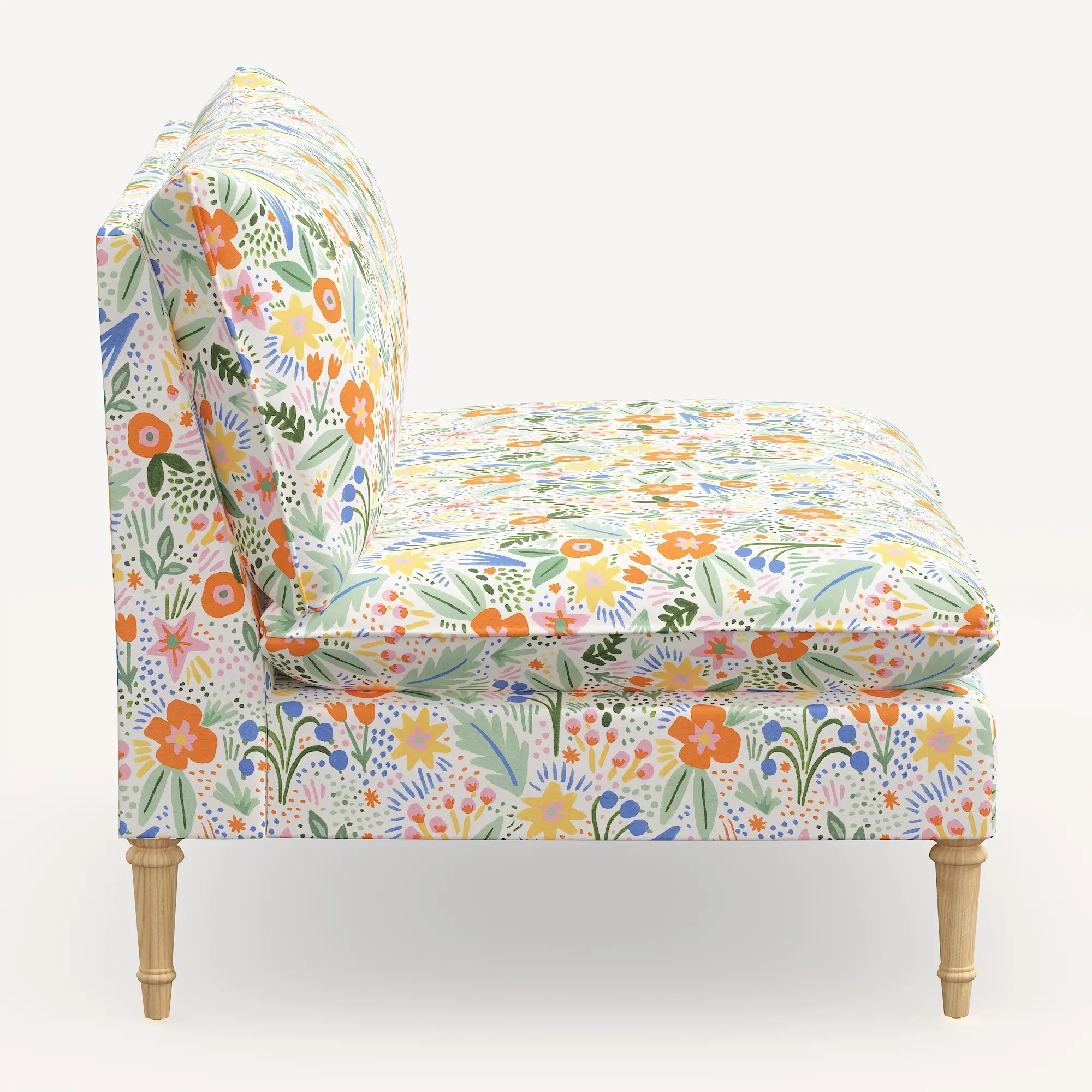 3206NATRPCMRMLTLCB Rifle Paper Co. Louie Multi Color Floral Armless Loveseat-3
