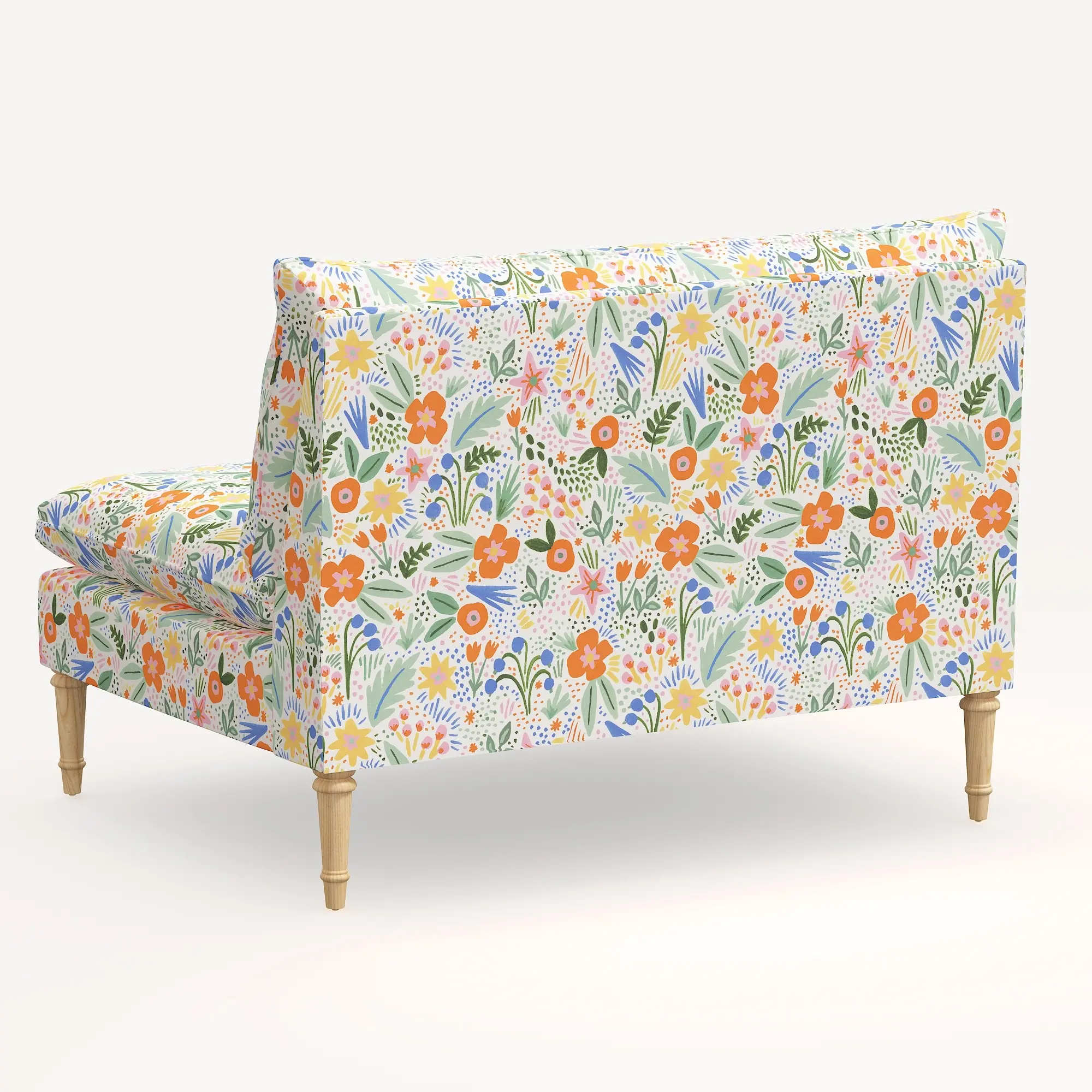 3206NATRPCMRMLTLCB Rifle Paper Co. Louie Multi Color Floral Armless Loveseat-4