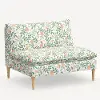 3206NATRPCPRBLSCRMLCB Rifle Paper Co. Louie Primrose Blush Armless Loveseat